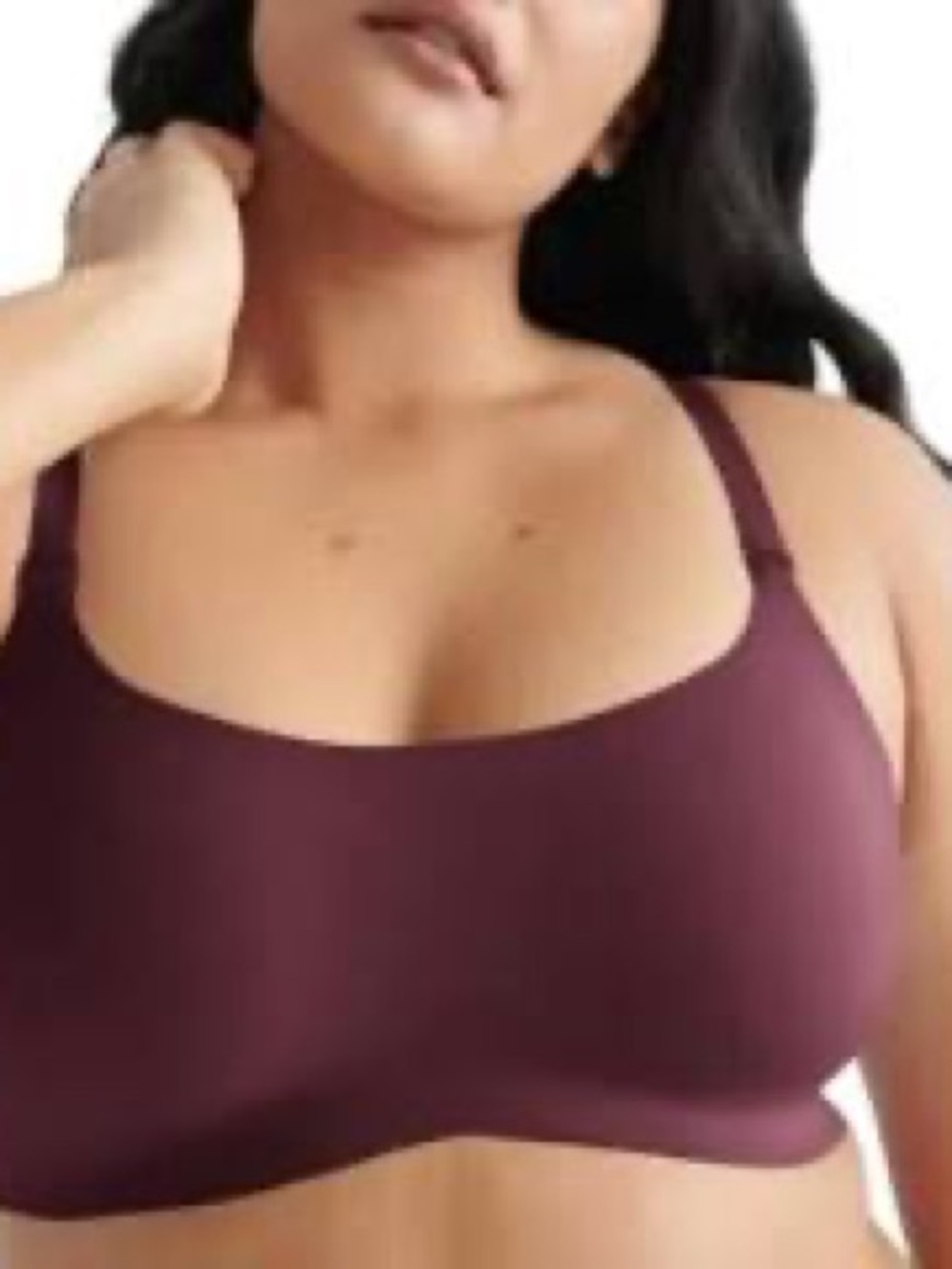 Knix Padded V Neck thin strap Bra - Deep Purple
